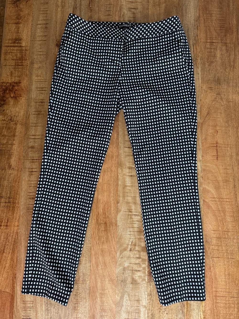 Express Black & White Micro-Check pants